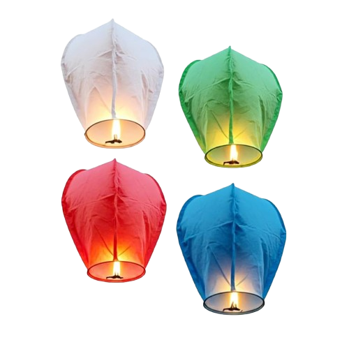 Sky Lantern Hot Airs Balloon Paper Lantern, Pack of 6(Multicolour)
