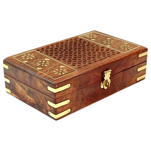 ITOS365 Handmade Wooden Small Jewellery Box for Women Jewel Organizer Hand Carvings Gift Items