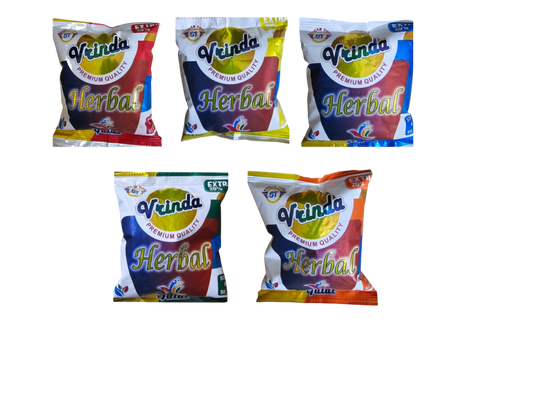 Eco-Friendly Holi Gulal, Premium Quality, Pack of 5 (Multicolor)