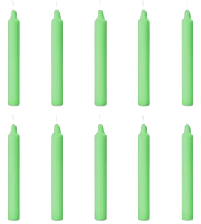 Chime/Mombati Candles for Home Decoration Green Pack of 10
