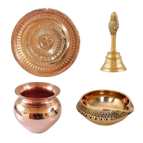 Combo of 4 Pcs, Decorative Pooja Samagri